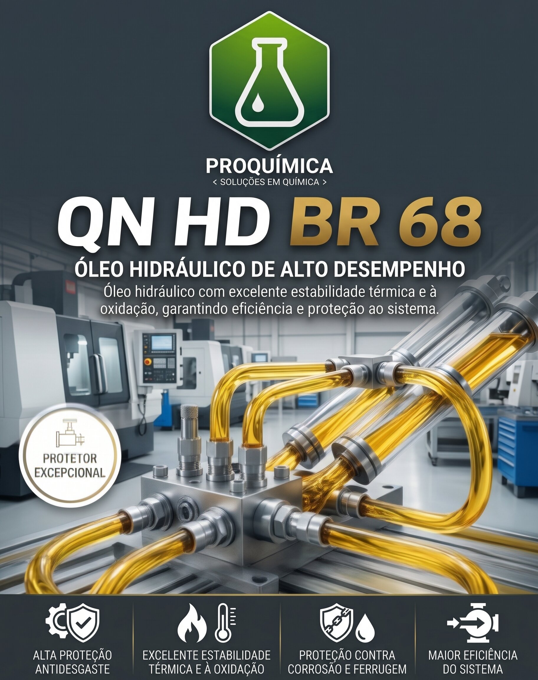 QN HD BR 68 — óleo hidráulico de alto desempenho
