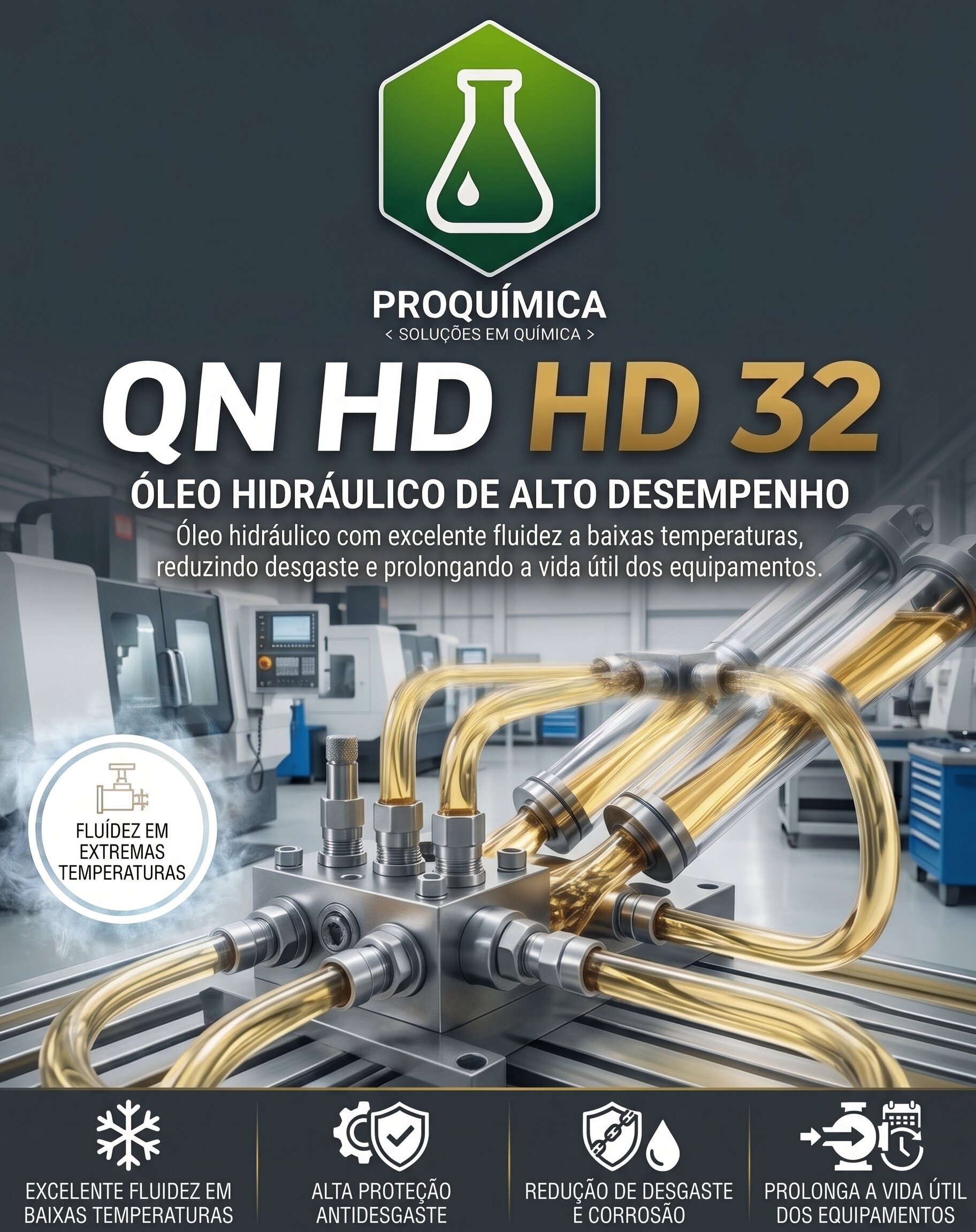 QN HD 32 — óleo hidráulico de alto desempenho